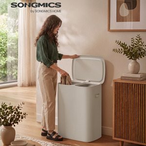 SONGMICS 160L Laundry Hamper, Laundry Basket with 2 Compartments