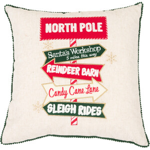 Chistmas Post Sign Cushion