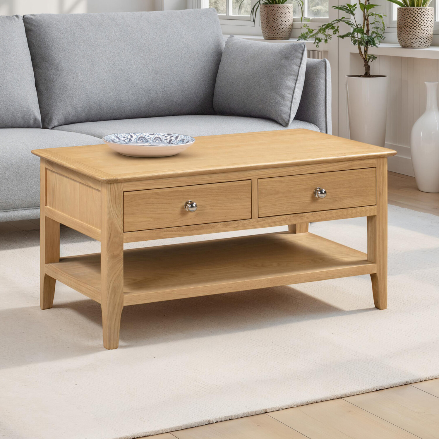 Julian Bowen Kingham Coffee Table With 2 Drawers - Oak - Image 5
