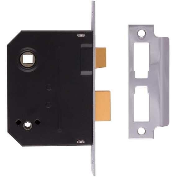 Union tubular mortice latch 2648 polished brass 64mm (2.5in)