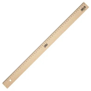 50cm Beechwood Ruler with Steel Edge - Metric mm/cm