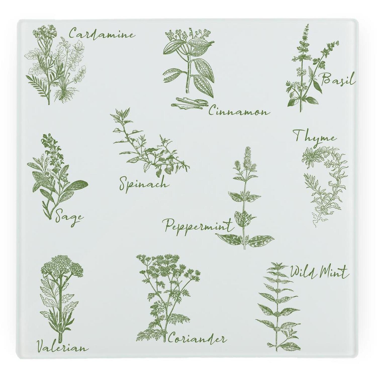 Image of Green Herbs Glass Hot Pot Stand&hellip;