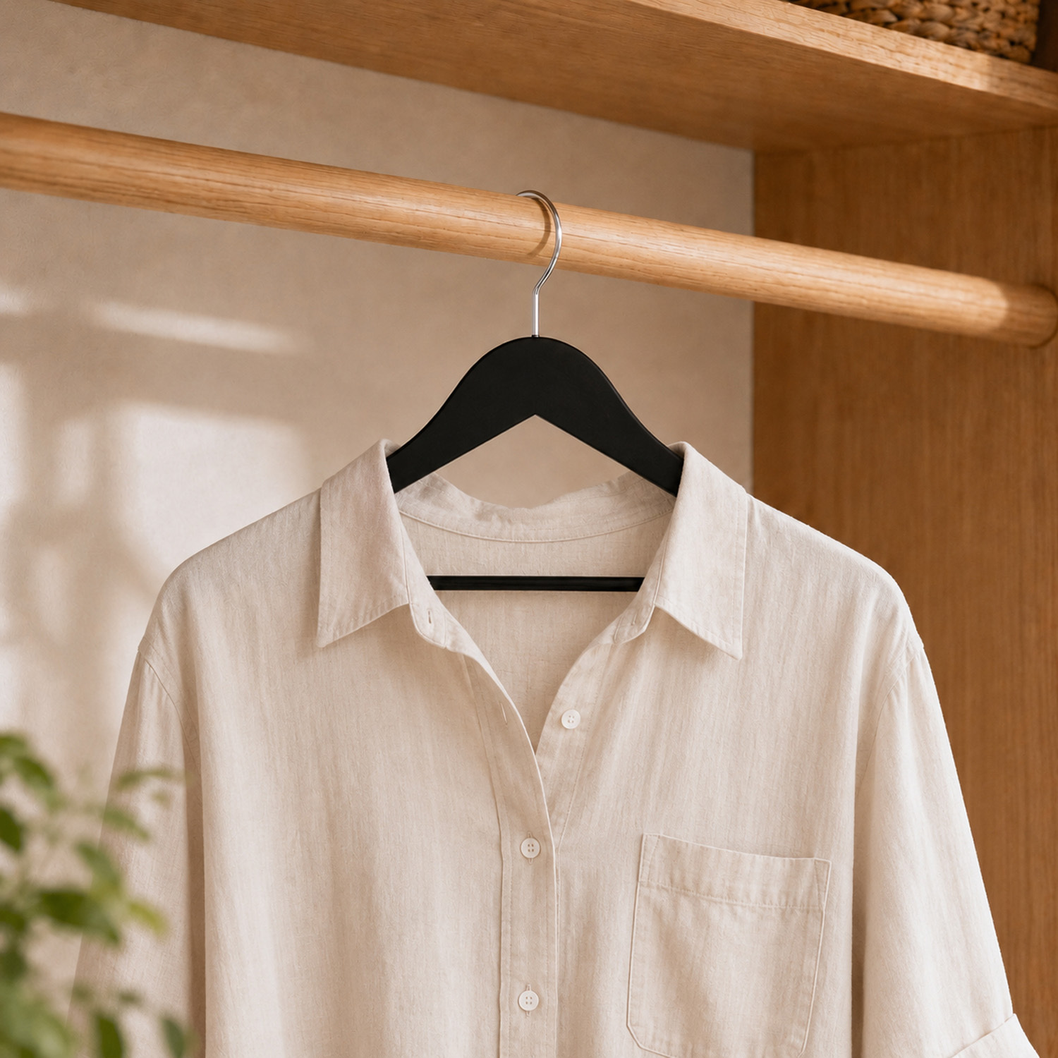 Pack Of 3 Wood Hangers Black Malmo - Image 2