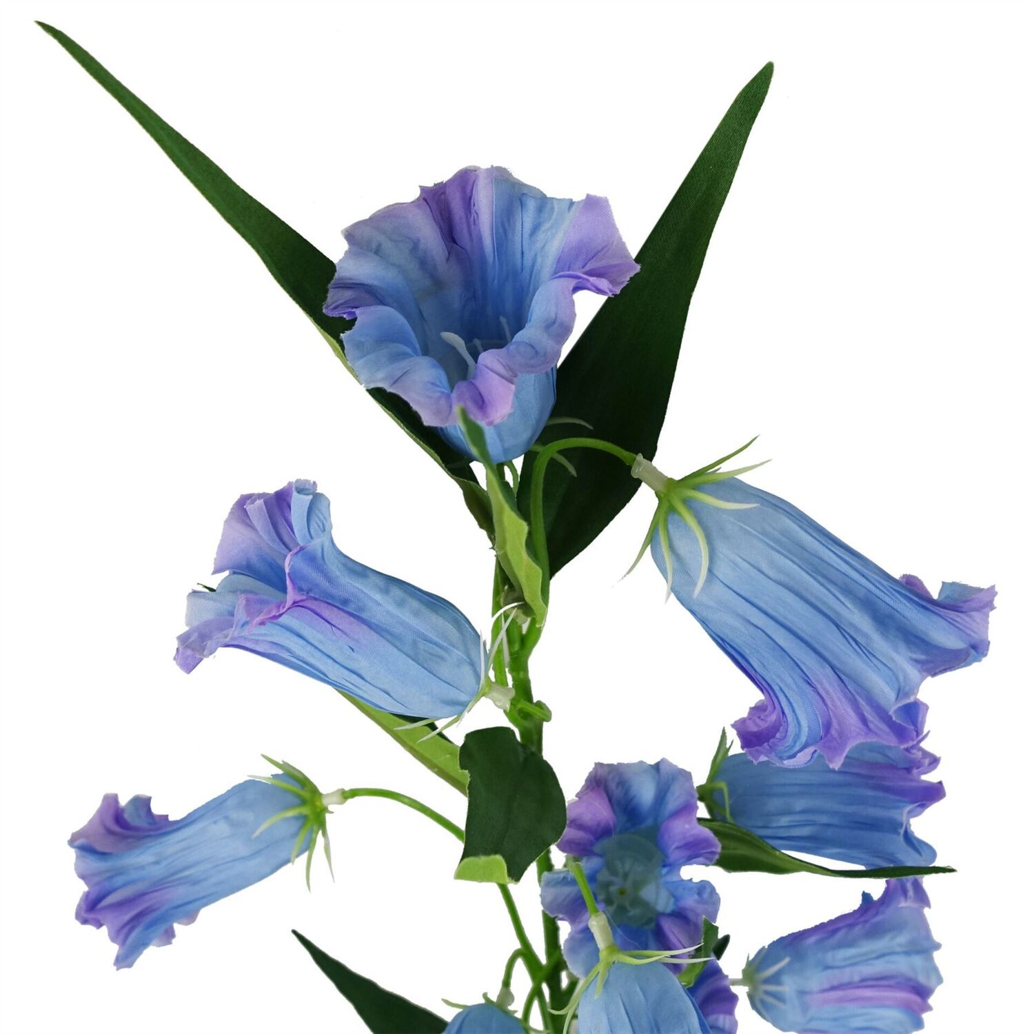 B&Q -  Pack Of 6 X 100Cm Trumpet Artificial Flower Stem Blue - Image 3
