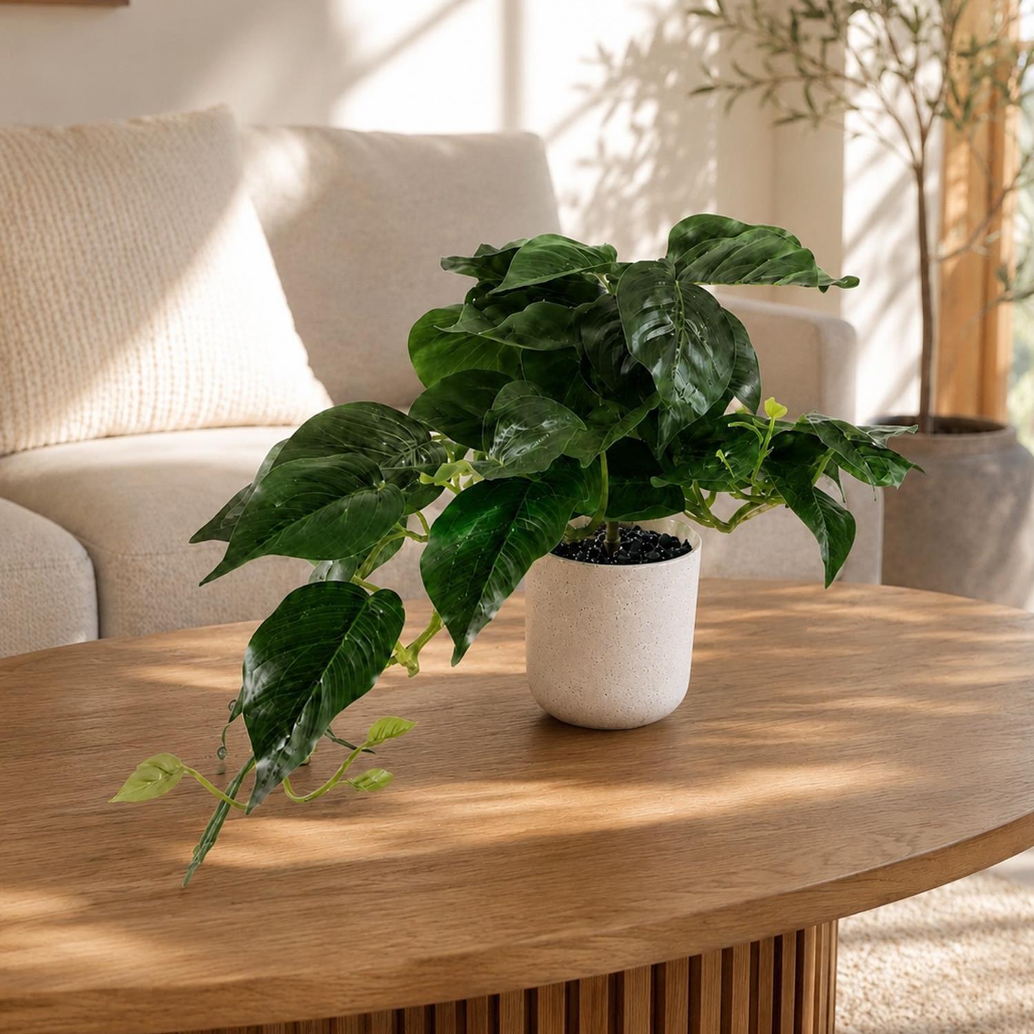 Artificial Foliage Plant 30cm Green Realistic Faux Indoor Home Office Decor - Image 2