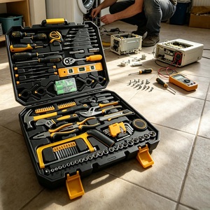 198 Piece Household Tool Kit Hand Tools Socket Ratchet Spanner DIY Repair Set