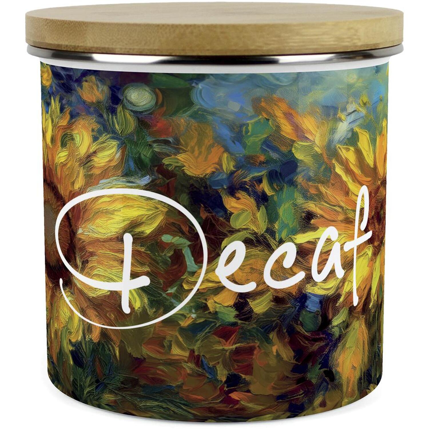 Purely Home Sunflower Impressionism Large Kitchen Storage Canister - White