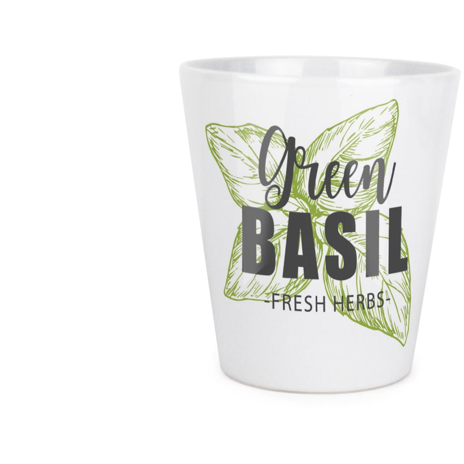Green Label Herbs Basil Plant Pot - Small Ceramic Plant Pot Gift - Image 3