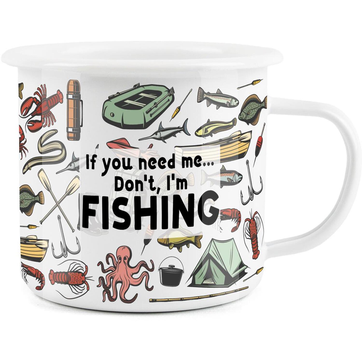 Purely Home Fishing Enamel Mug - Black