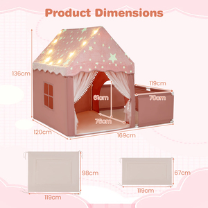 Playhouse with Play Area And Padded Mat for Children-Pink