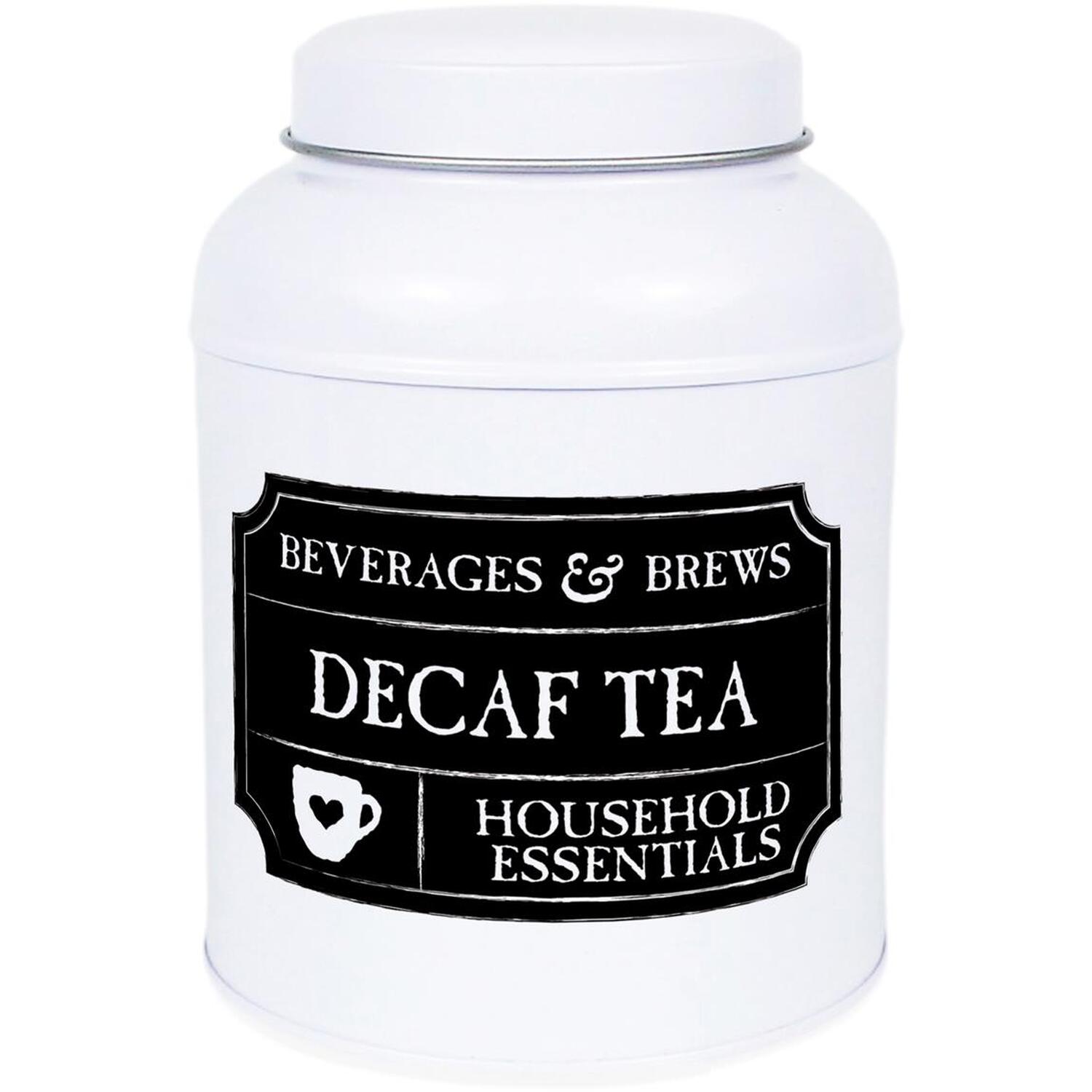 Purely Home Decaf Tea Canister - Black Chalkboard-Style Small Domed Kitchen Storage Tin - Decaf Tea - Image 3