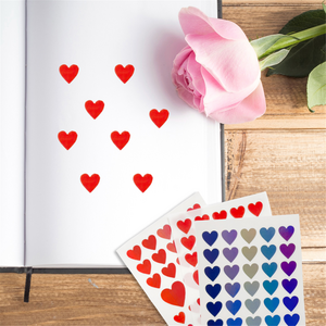 Pack of 396 Red Assorted Size Holographic Hearts Self-Adhesive Labels