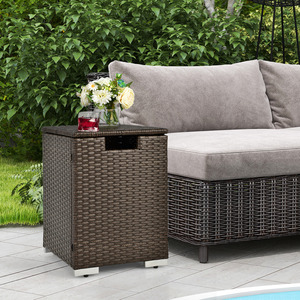 Brown 2-in-1 Hideaway Propane Gas Tank Cover Side Table  shot 17952169