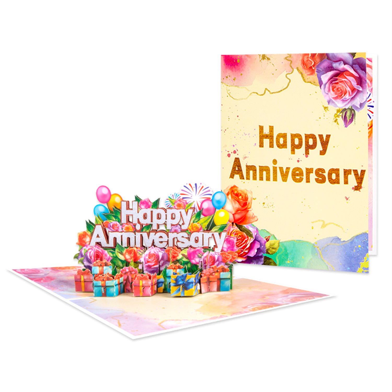 Brightfeel Love & Celebration 3D Pop Up Anniversary Card - White