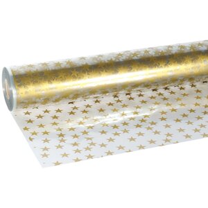 Gold Multi Star Clear Cello Florist Film