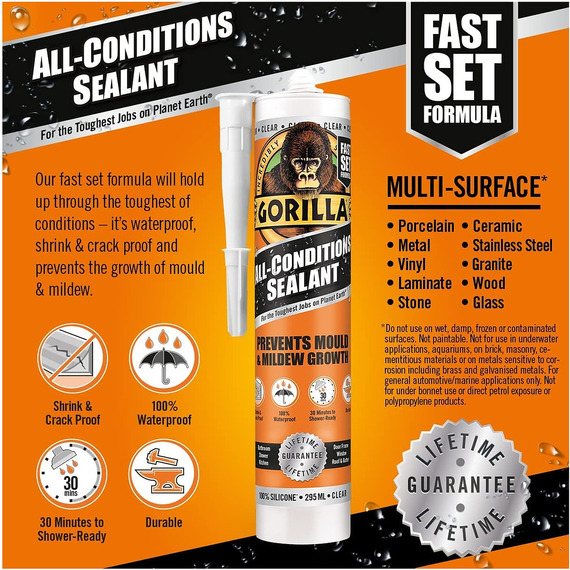 Gorilla Glue All Conditions Sealant White 295ml