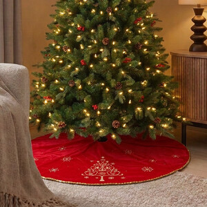 Embroidered Christmas Tree Skirt