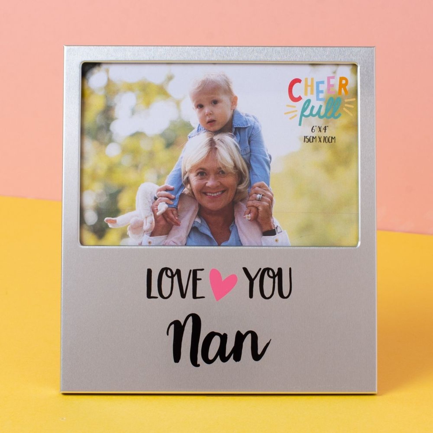 KDMD Cheerfull Nan Aluminium Photo Frame 6 x 4 2 Pack in Silver