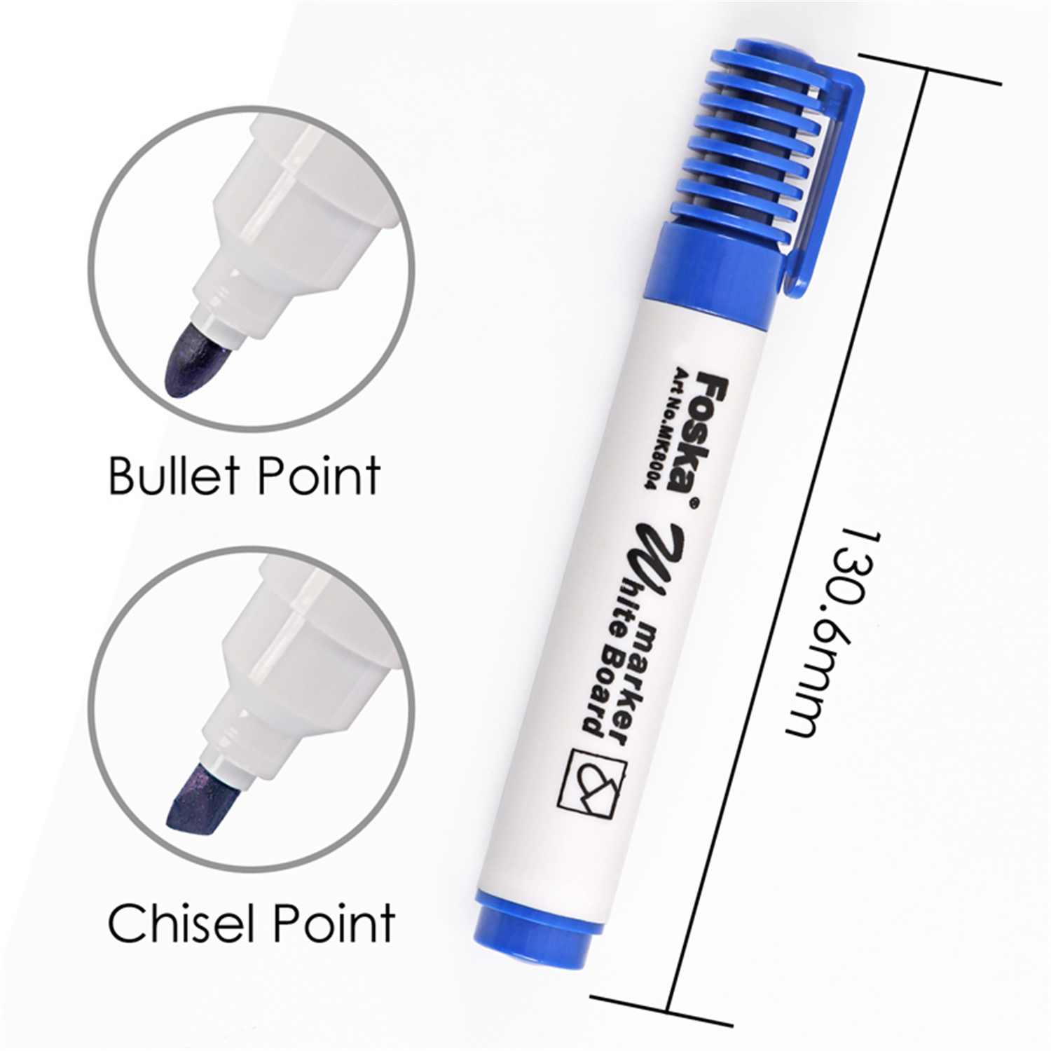  - Pack Of 12 Blue Whiteboard Marker PensBullet Point - Image 3