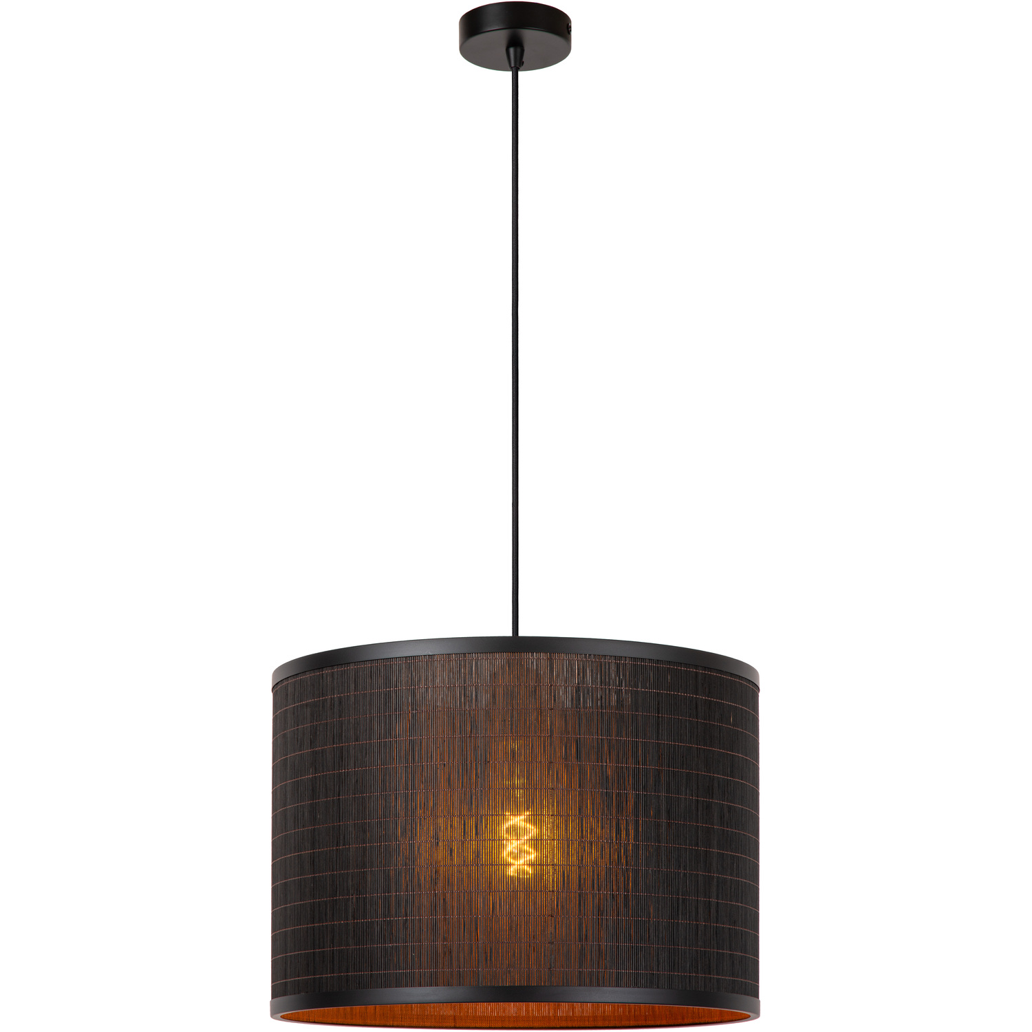 Lucide Tagalog Pendant Light - 40cm Black - Bamboo/Wood - Scandinavian Style - Image 4
