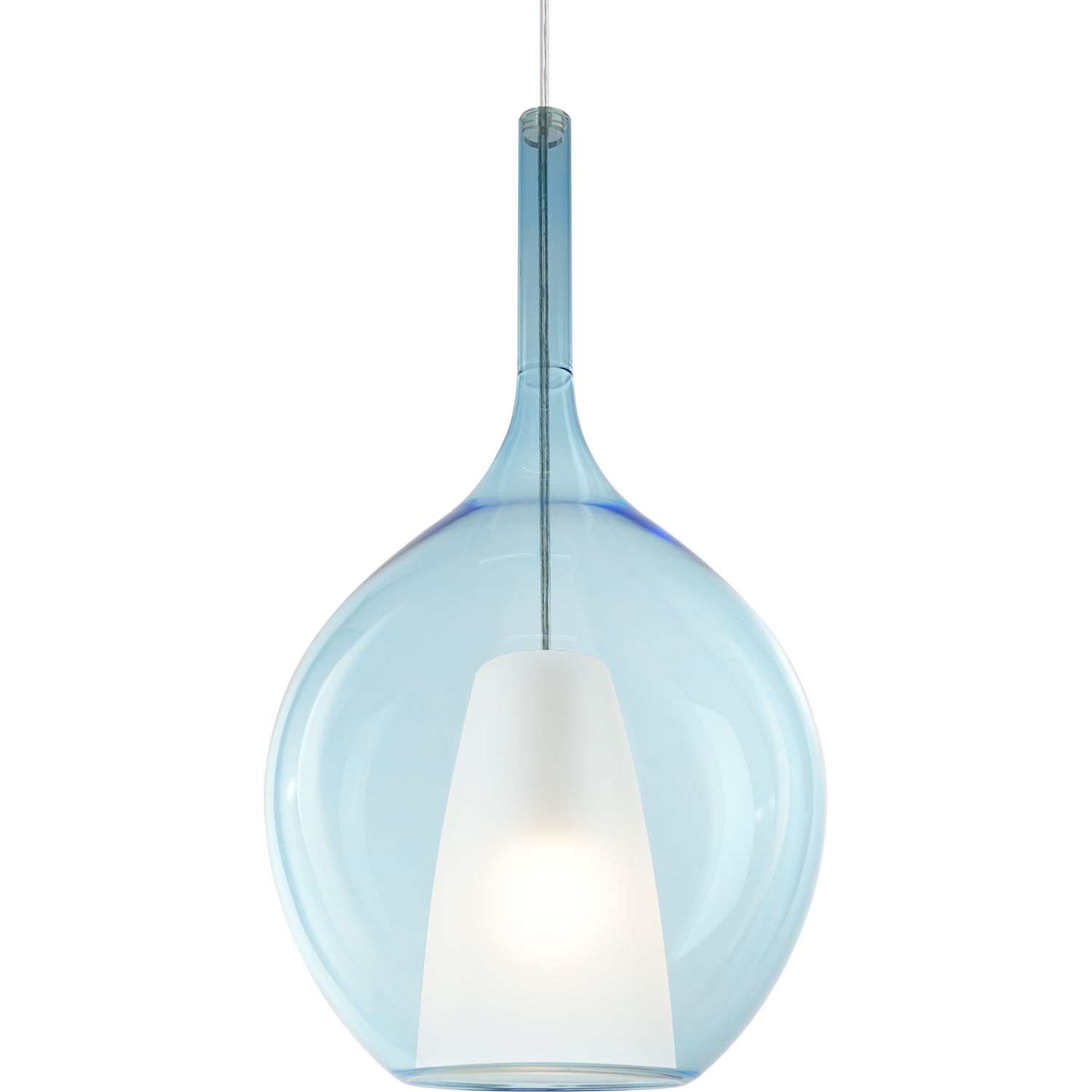 B&Q - Luminosa Kalique Il 28Cm Globe Dome Pendant Ceiling Light Sky Blue 1X E27 - Image 2