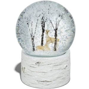 Snowy Forest With Deers Snow Globe