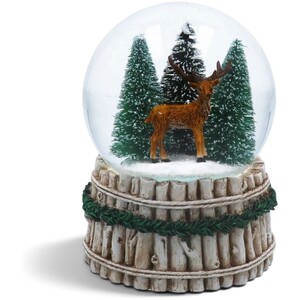 Woodland Deer Musical Christmas Snow Globe