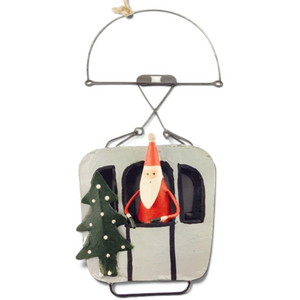 Santa in Cable Car Christmas Tree Decoration