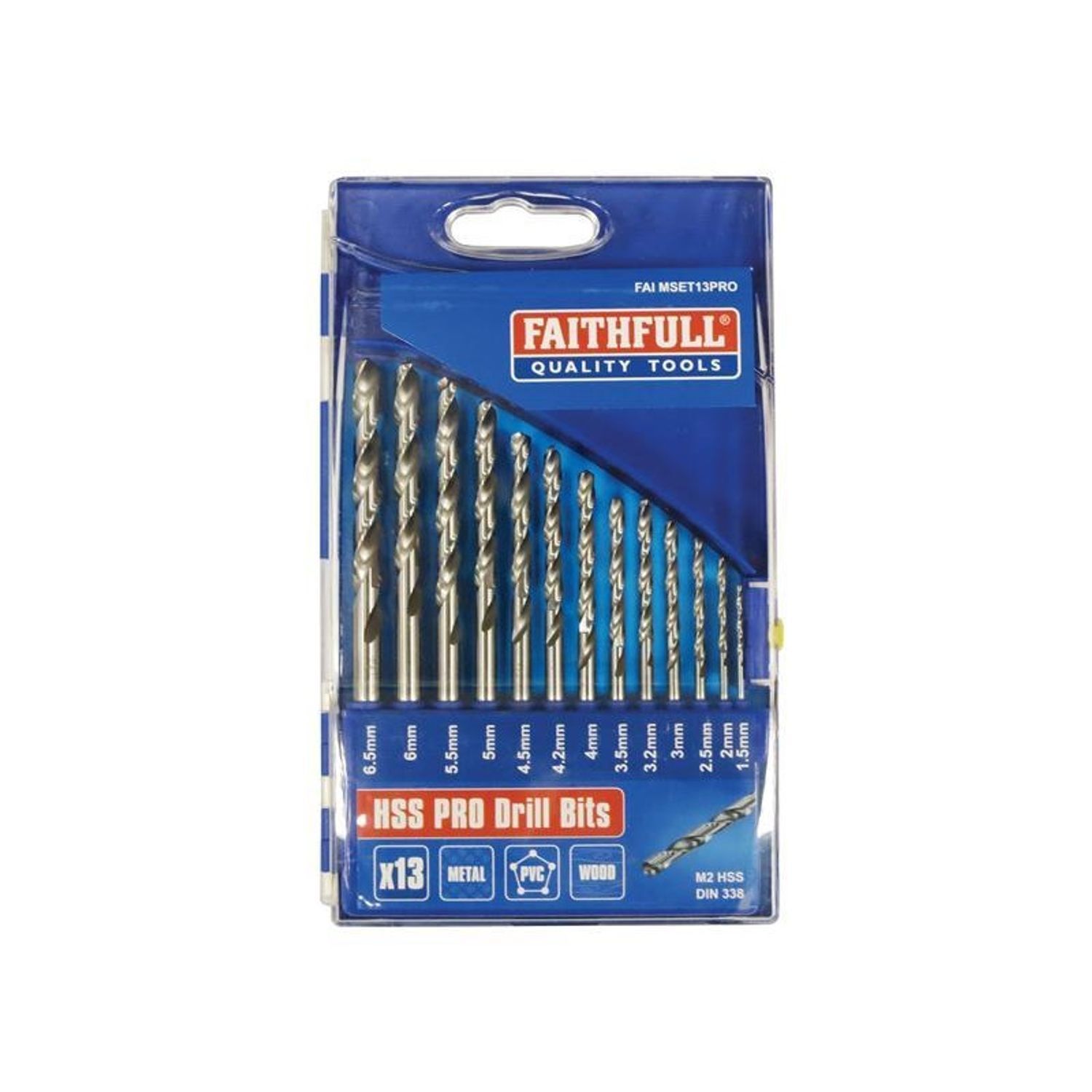 Faithfull Professional Hss Drill Set In Plastic Case A - Multi Colour
