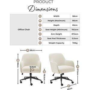 Vivienne Boucle Swivel Office Chair