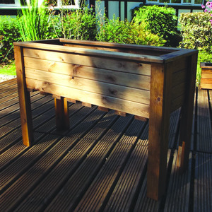 Redwood Raised Trough Planter on Wooden Stand 109cm