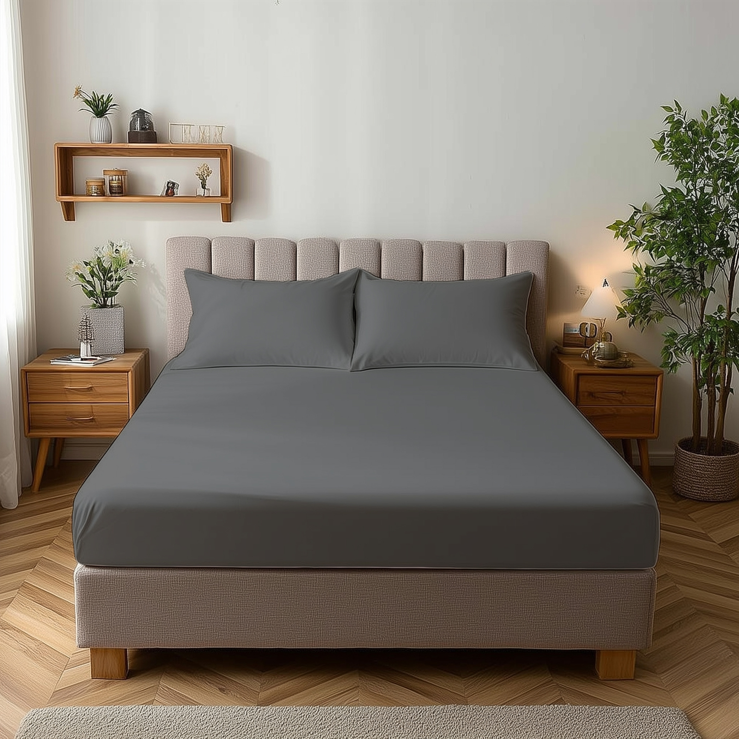 Home Sweet Home Uk Grey 25Cm Fitted Bed Sheets Bunk - Super Soft Deep Bunk Fitted Sheet Brushed Microfibre Anti Wrinkle Small Single Bed Sheets Breathable & Fade Resistant Fitted Small Single Bed Sheet - Image 2