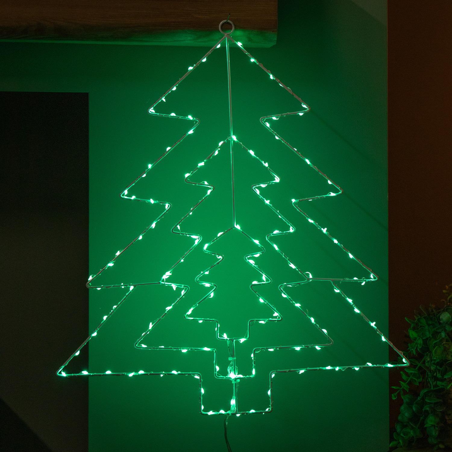 Premier 50Cm Light Up 3 Layered Christmas Tree With 150 Multi-Action Green Leds - Image 2