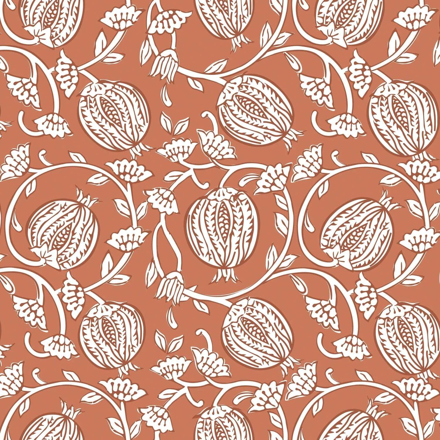 I Love Wallpaper Sample Of Pomegranate Passion Wallpaper In Terracotta