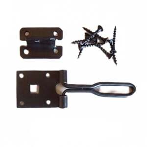 Black Wire Hasp and Staple with Fixings