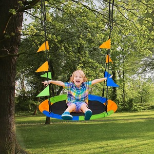 Outsunny Tree Saucer Swing Seat 100cm Multi-Color Indoor Outdoor Rope