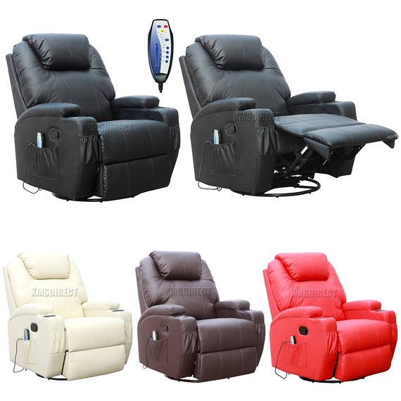 WestWood Bonded Leather Massage Recliner Chair Heat