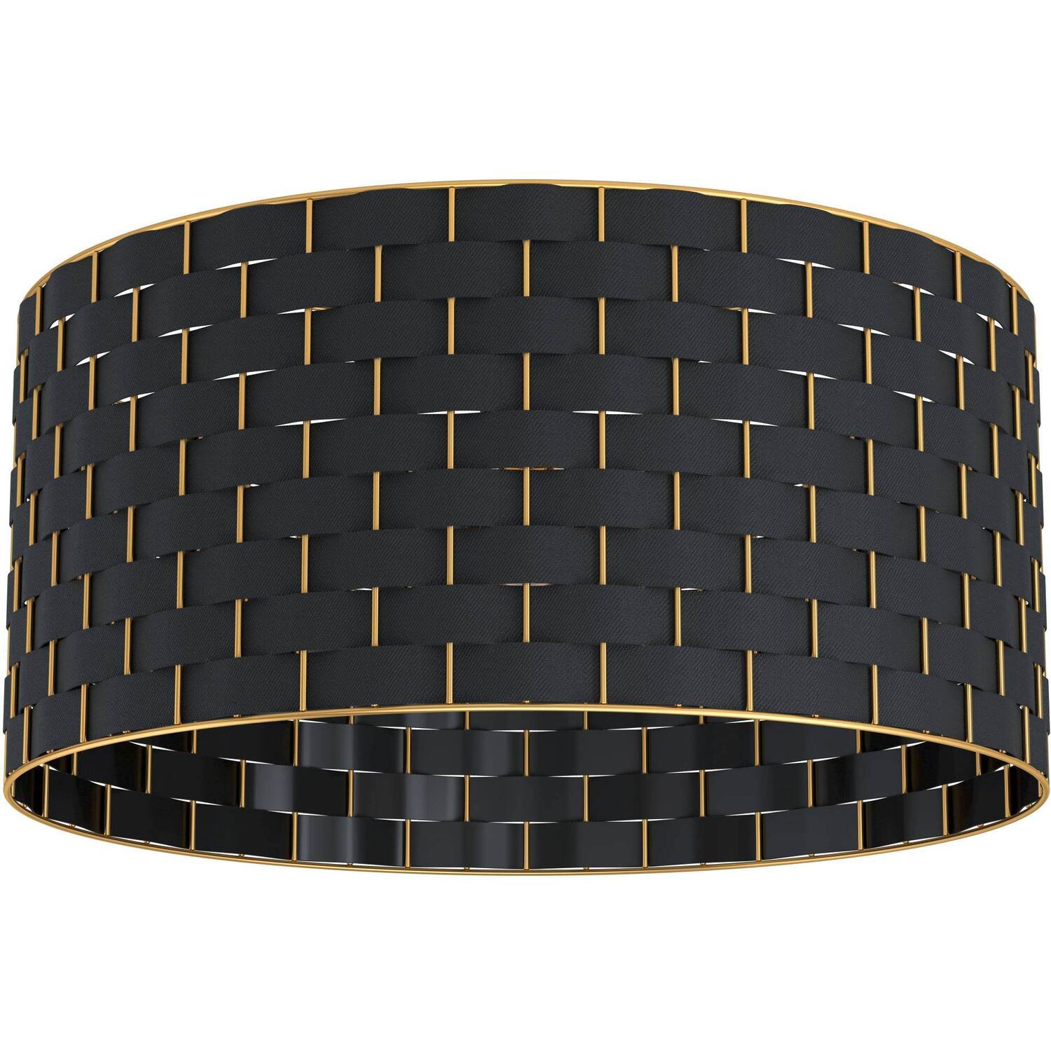 EGLO Marasales Black Brass Fabric Ceiling Light - Black thumbnail