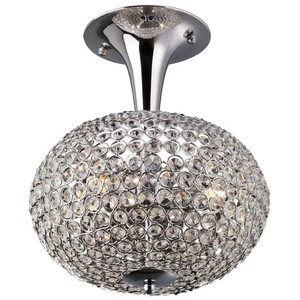 Vado Semi Flush Ceiling 3 Light Polished Chrome, Crystal