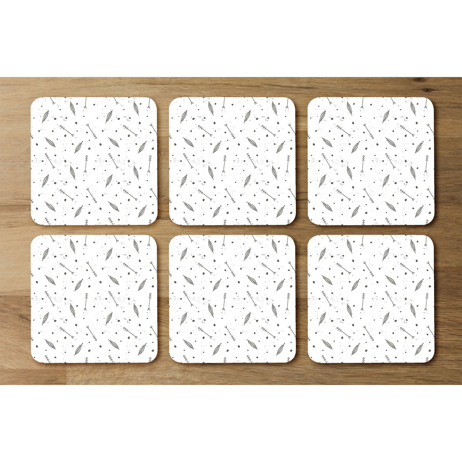 Feathers And Arrows In Boho Style Coaster - Brown
