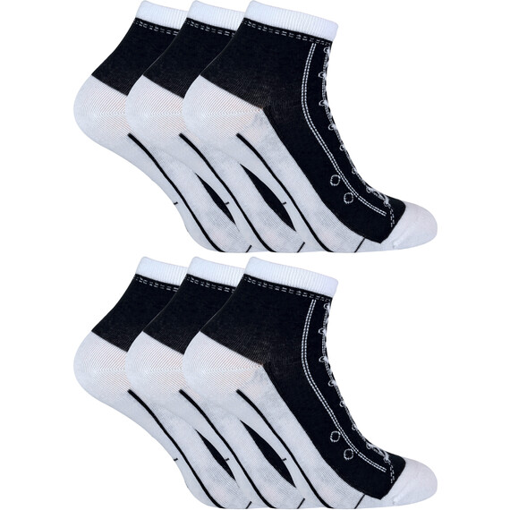 6 Pair Novelty Funny Lace Up Socks That Look Like Shoes