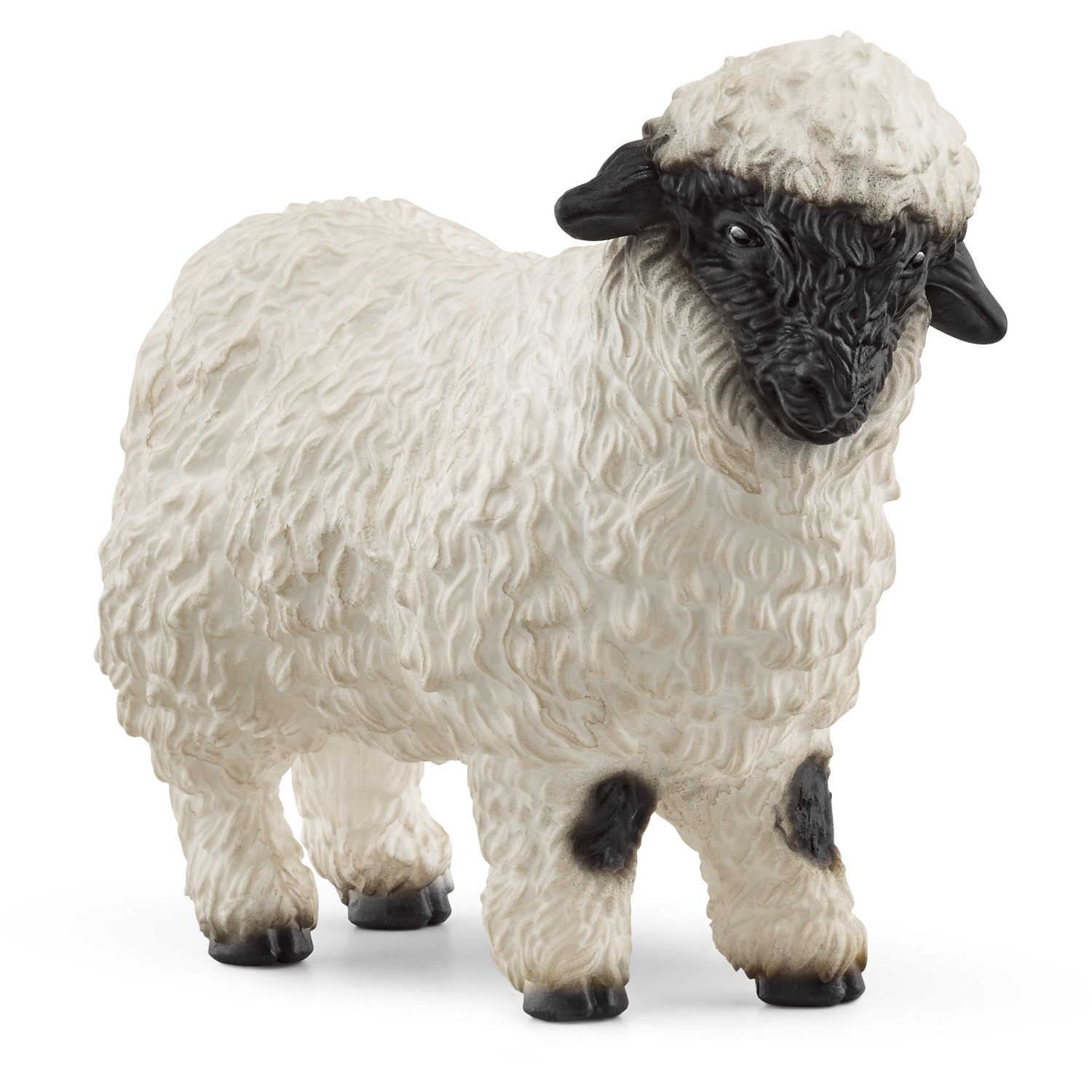 SCHLEICH Farm World Valais Black-nosed Sheep Toy Figure - 13965 - White/Black