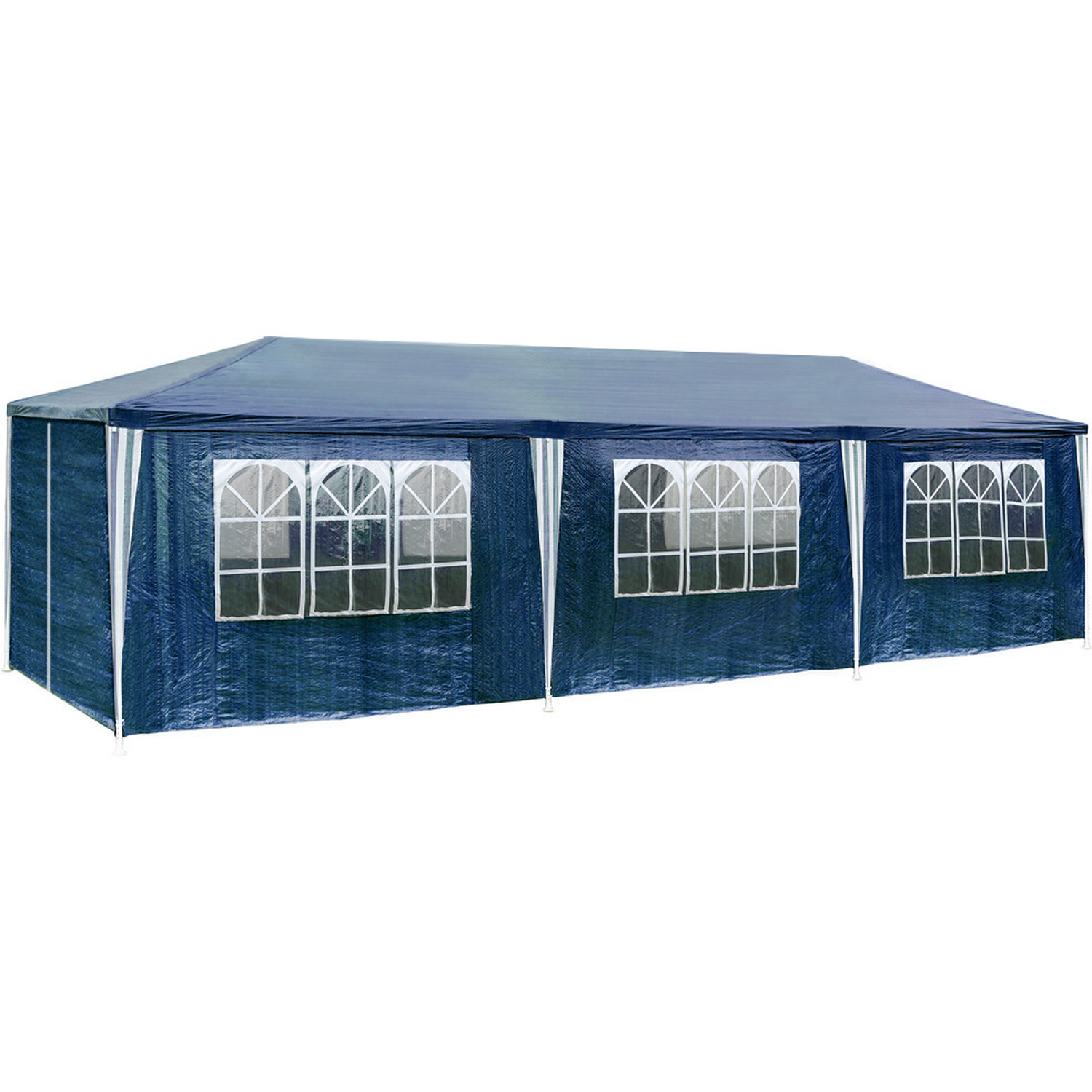 TECTAKE - Gazebo 9x3m With 8 Side Panels - Blue thumbnail