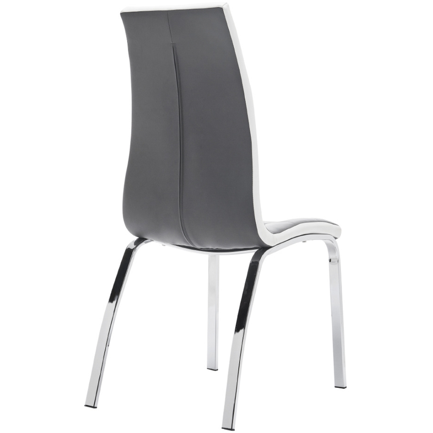 Set Of 2 Faux Leather Upholstered Dining Chairs Padded Seat With Metal Legs