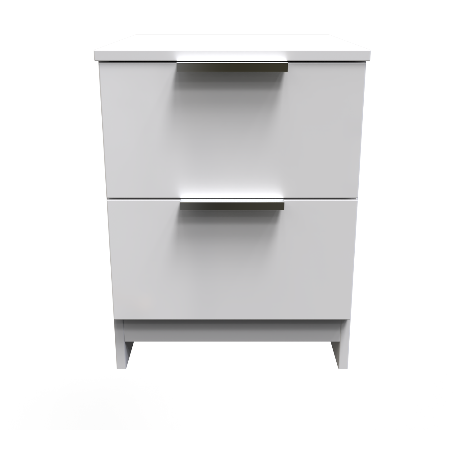 Plymouth Ready Assembled 2 Drawer Bedside Cabinet - White Matt