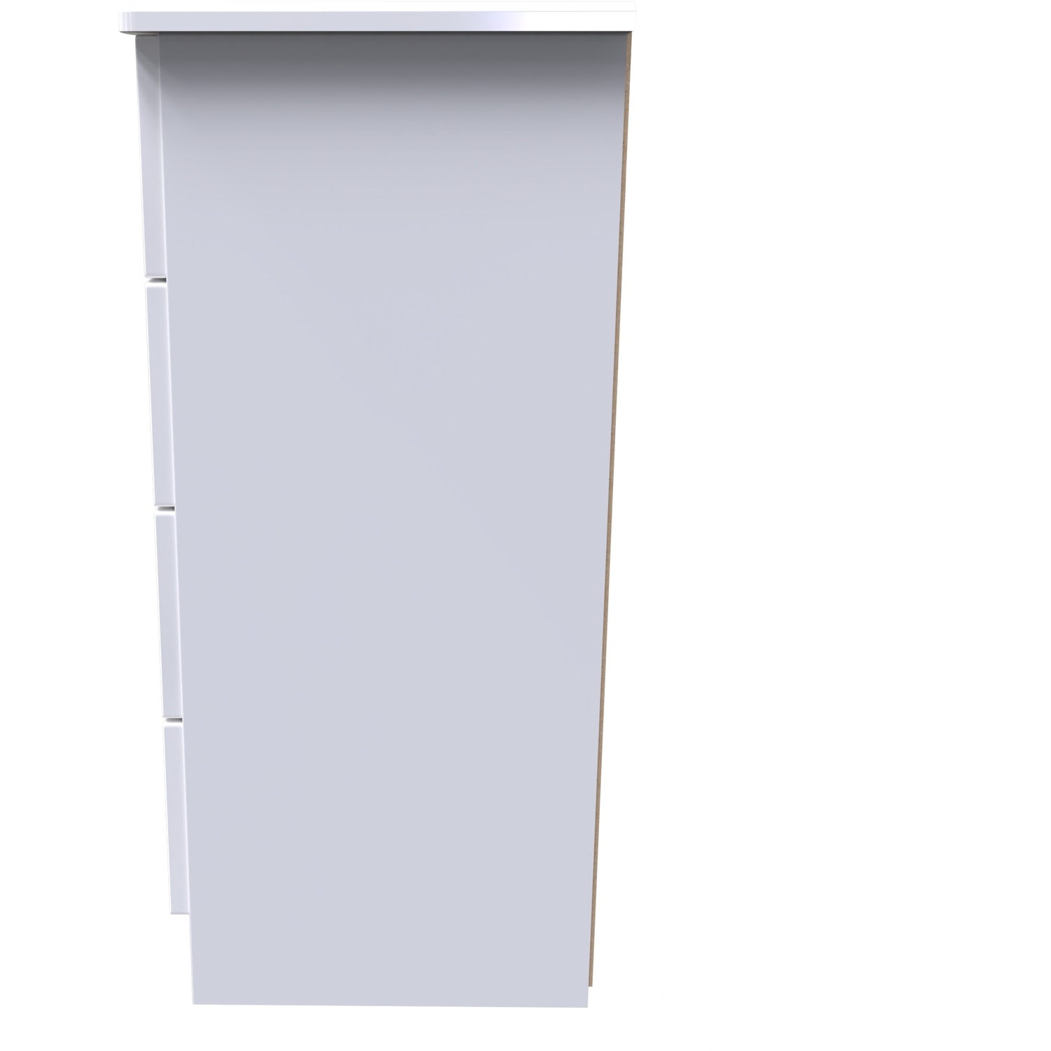 Camden Ready Assembled 4 Drawer Bedside Cabinet - White Gloss White