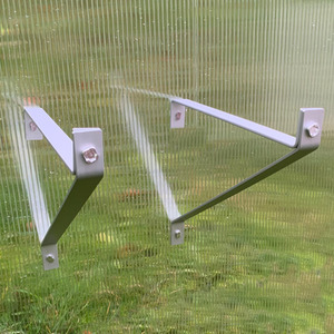 Silver / 1 Pair of Aluminium Greenhouse Shelving Brackets (27cm) shot 3844836
