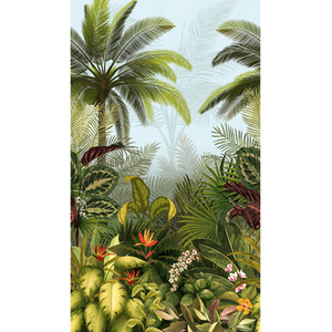 Raffia Effect Jungle Leaves Repeatable Mural Wallpaper