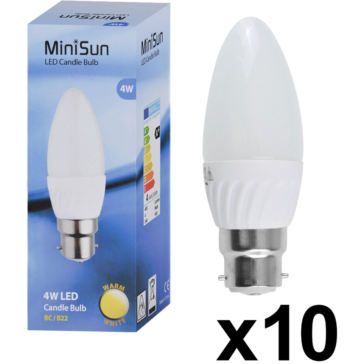 Image of 10 Pack B22 White Candle LED&hellip;
