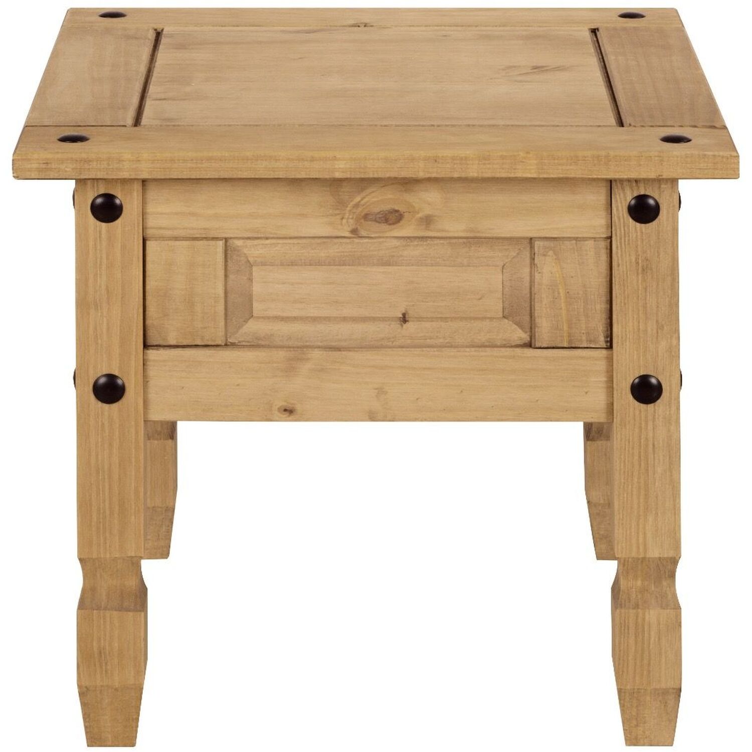 Corona Lamp Side Table - Waxed Pine